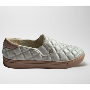 Tory Burch Sneaker Shoe Leather Savannah Quilted Slip-On White/Pink  Luxury 9.5?